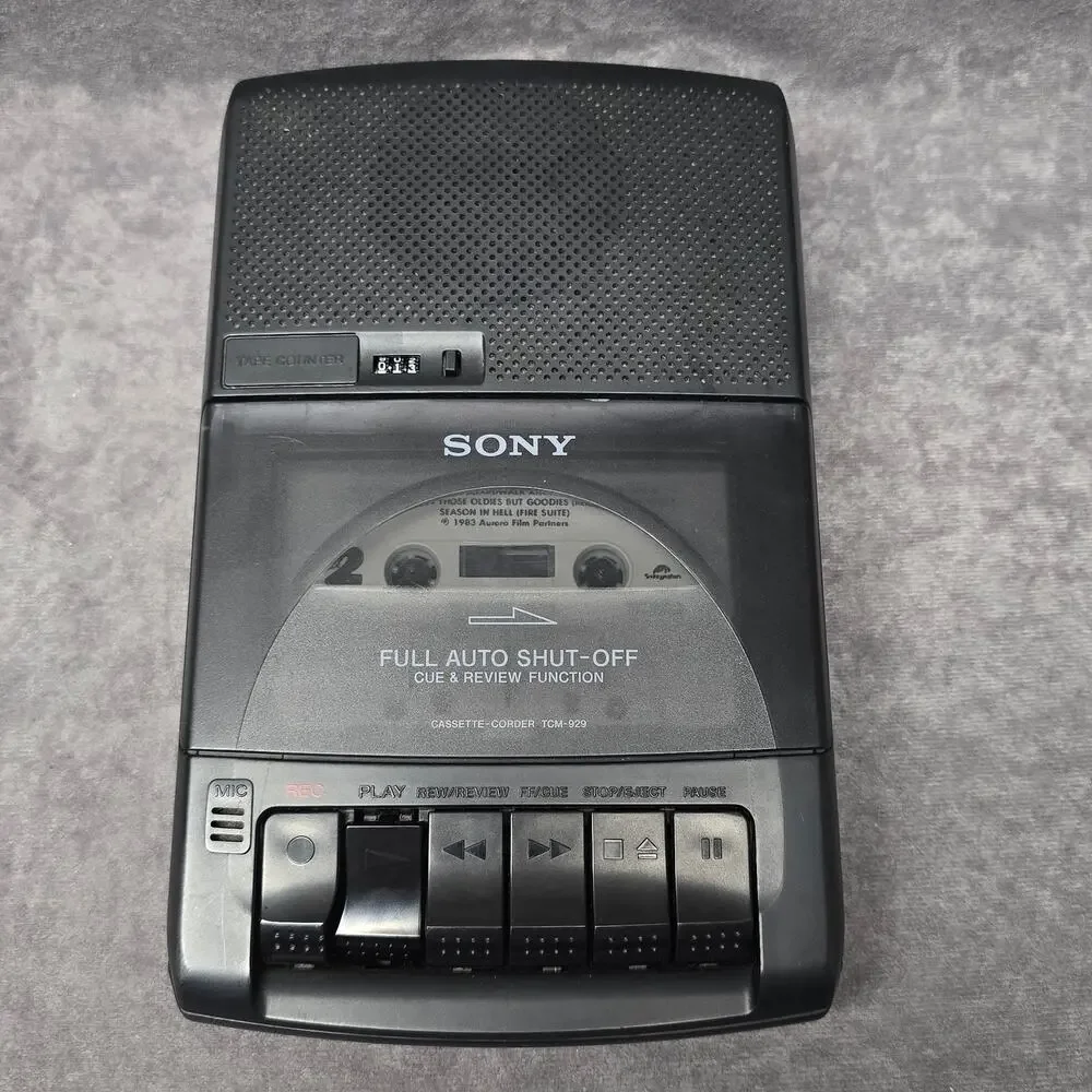 Vintage Sony Portable Cassette Tape Recorder Player TCM-929 Music / Audio